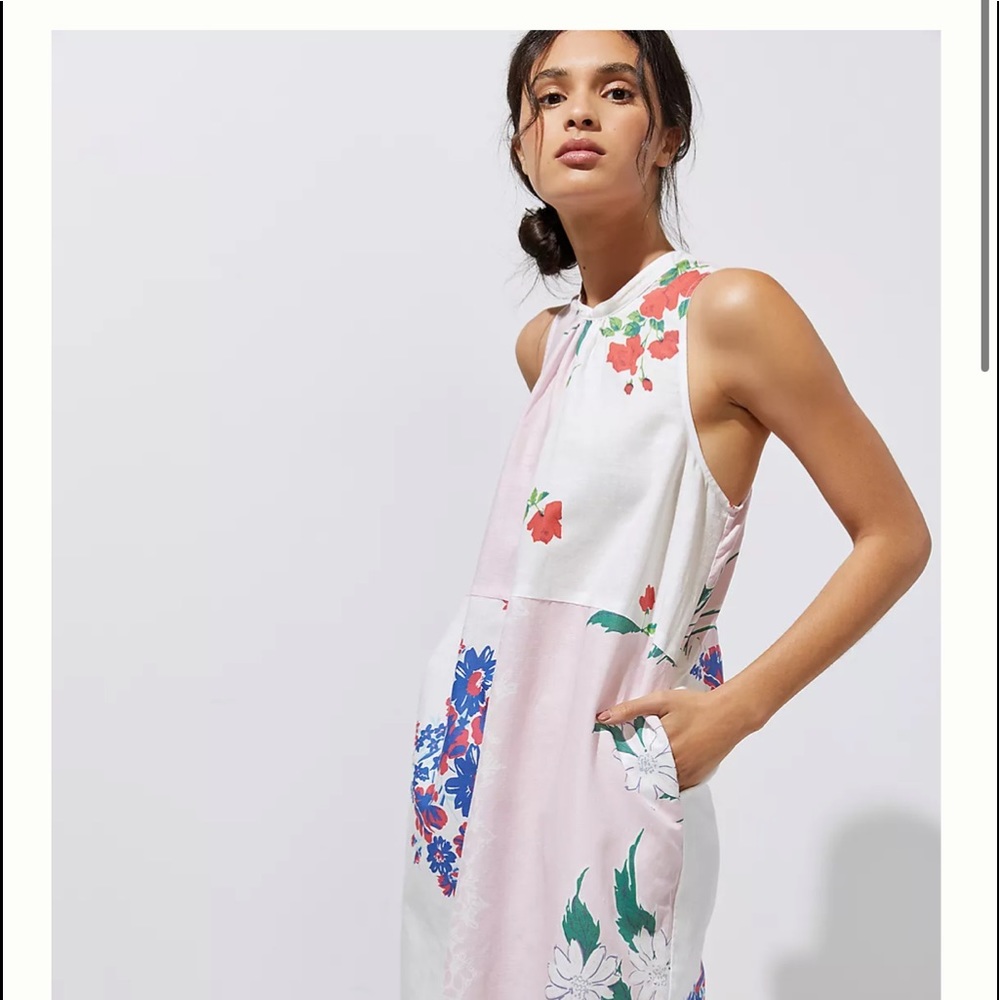 Carleen Linen Floral Embroidered Dress